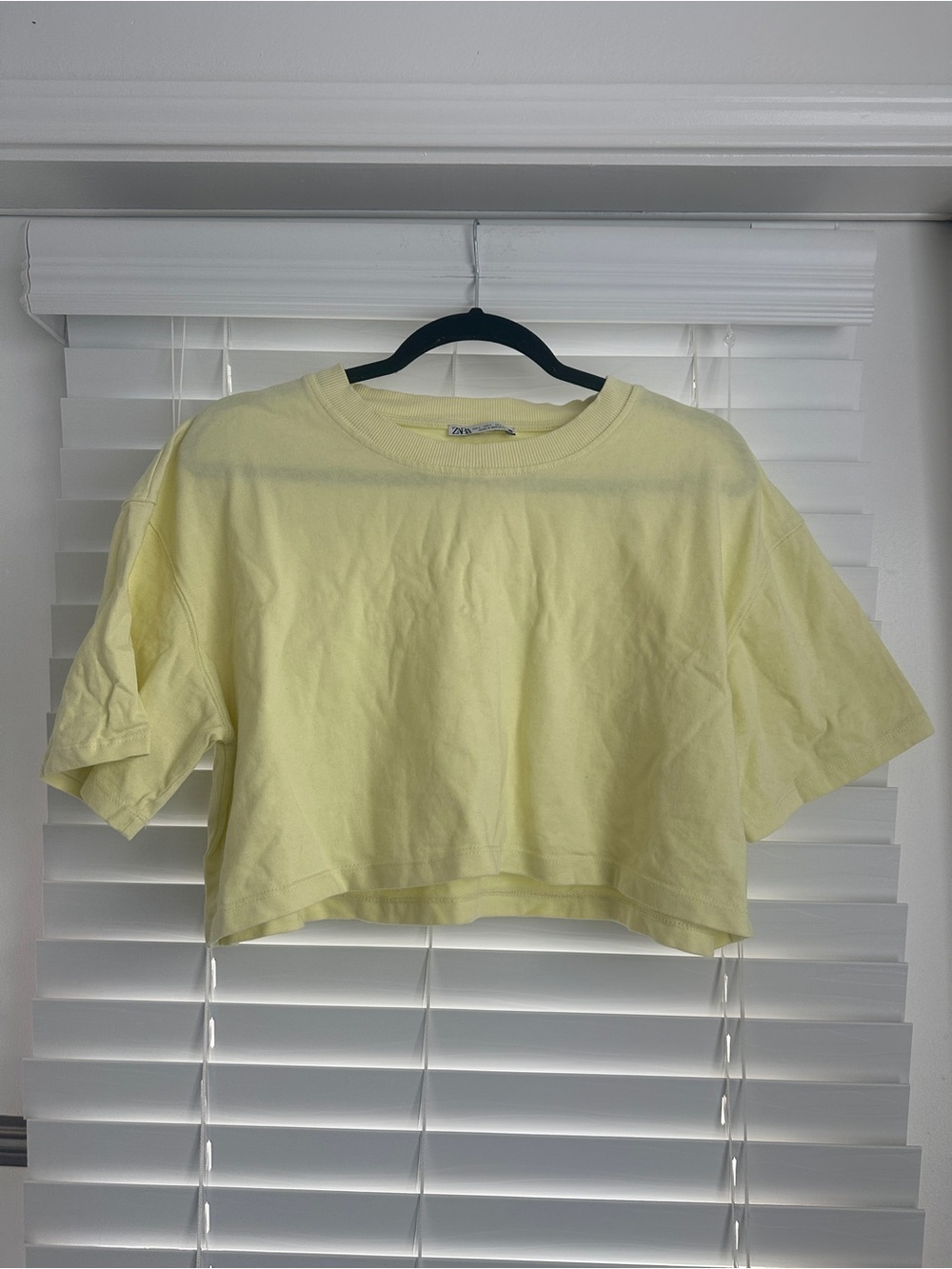 Zara Yellow Cropped Boxy Tee - Women's